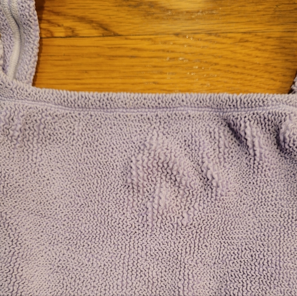 Hunza G Lilac Ribbed Tank One-Piece Swimsuit - Picture 8 of 9